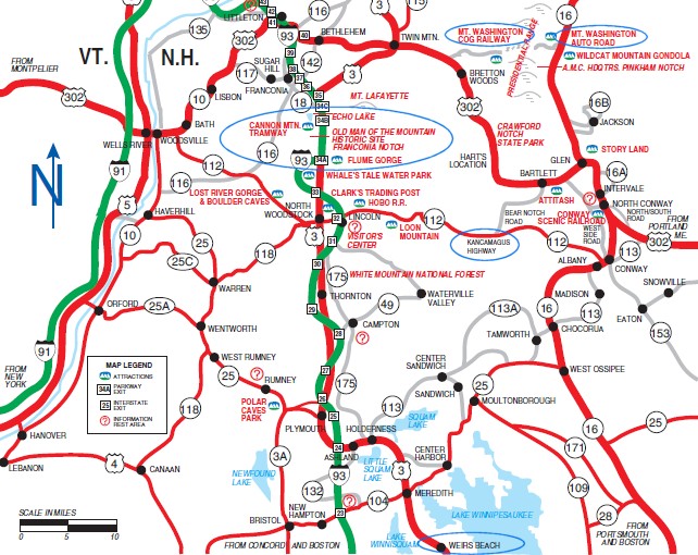 Carte des White Mountains